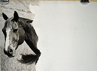 Steps in the process of charcoal art